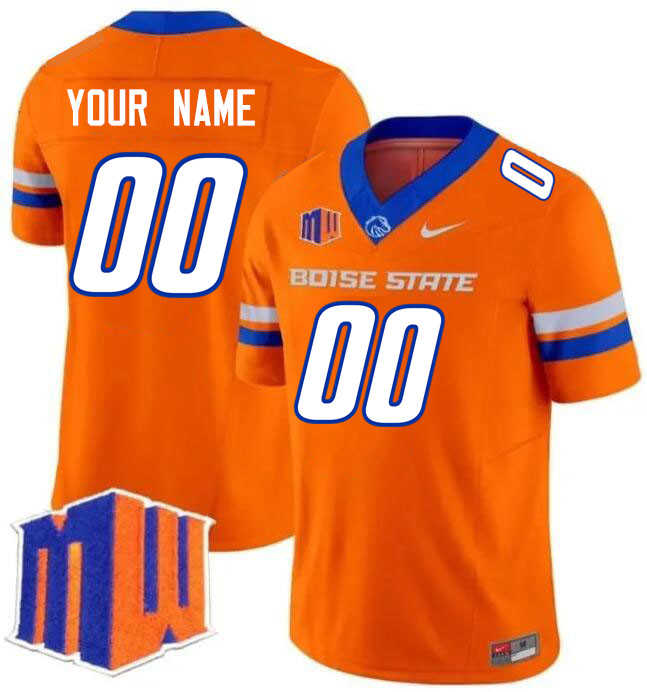 Custom Boise State Broncos Name And Number Football Jersey-Orange